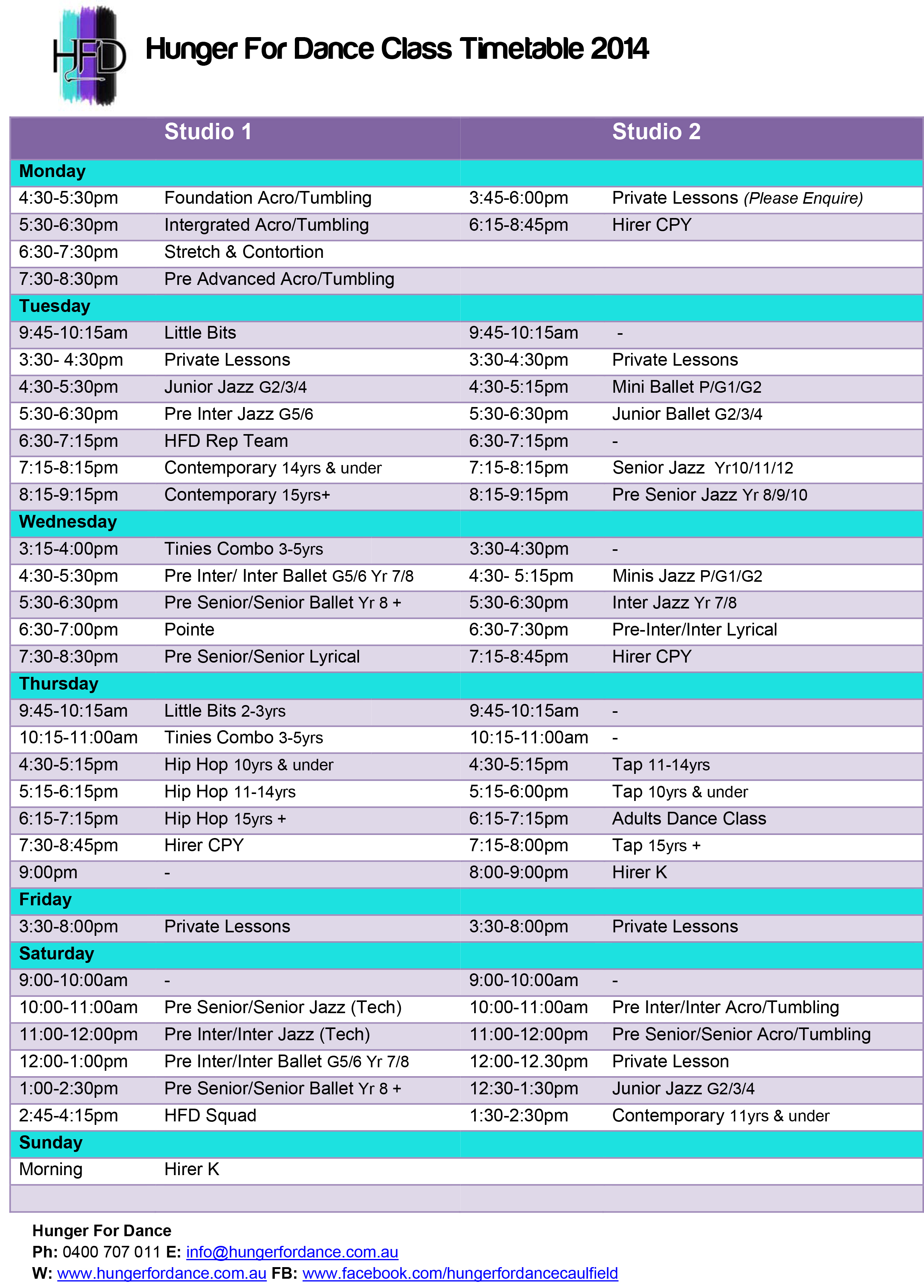 Timetable Updates